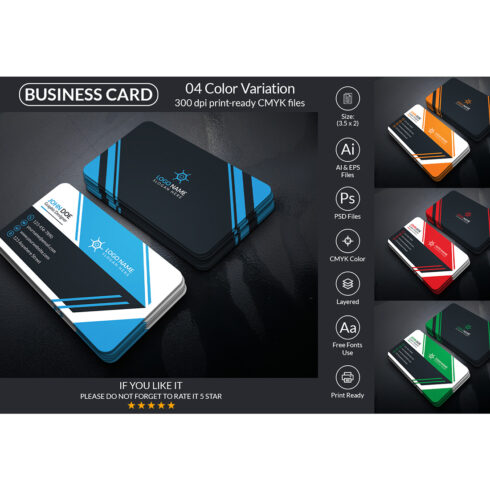 Corporate Business Card Design Template main cover.