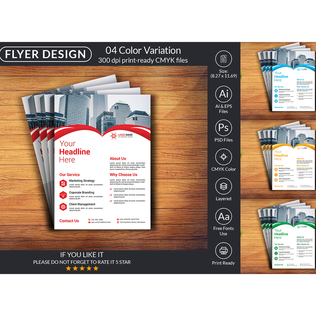 Stylish Flyer Design Template cover image.