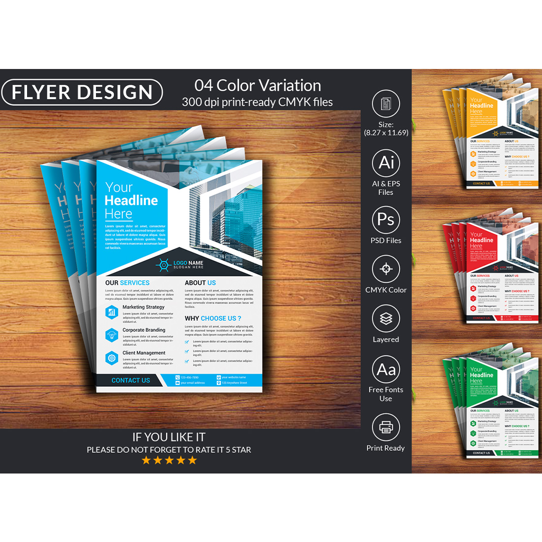 Professional Flyer Template Design - MasterBundles