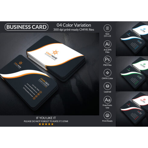 Creative Business Card Design Template cover image.