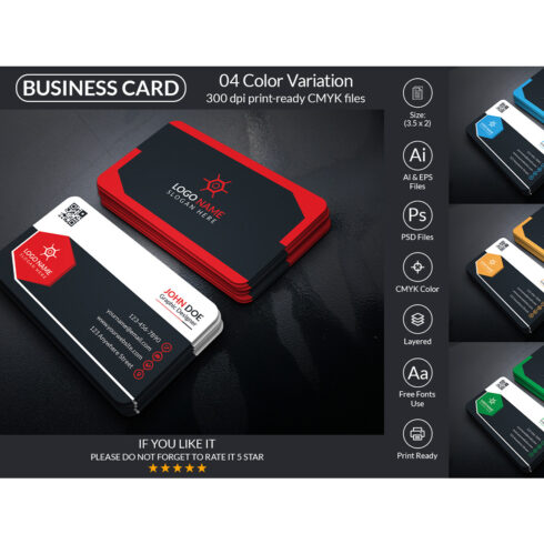 Corporate Business Card Design Template main cover.