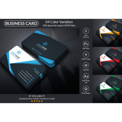 Creative Business Card Design Template main cover.