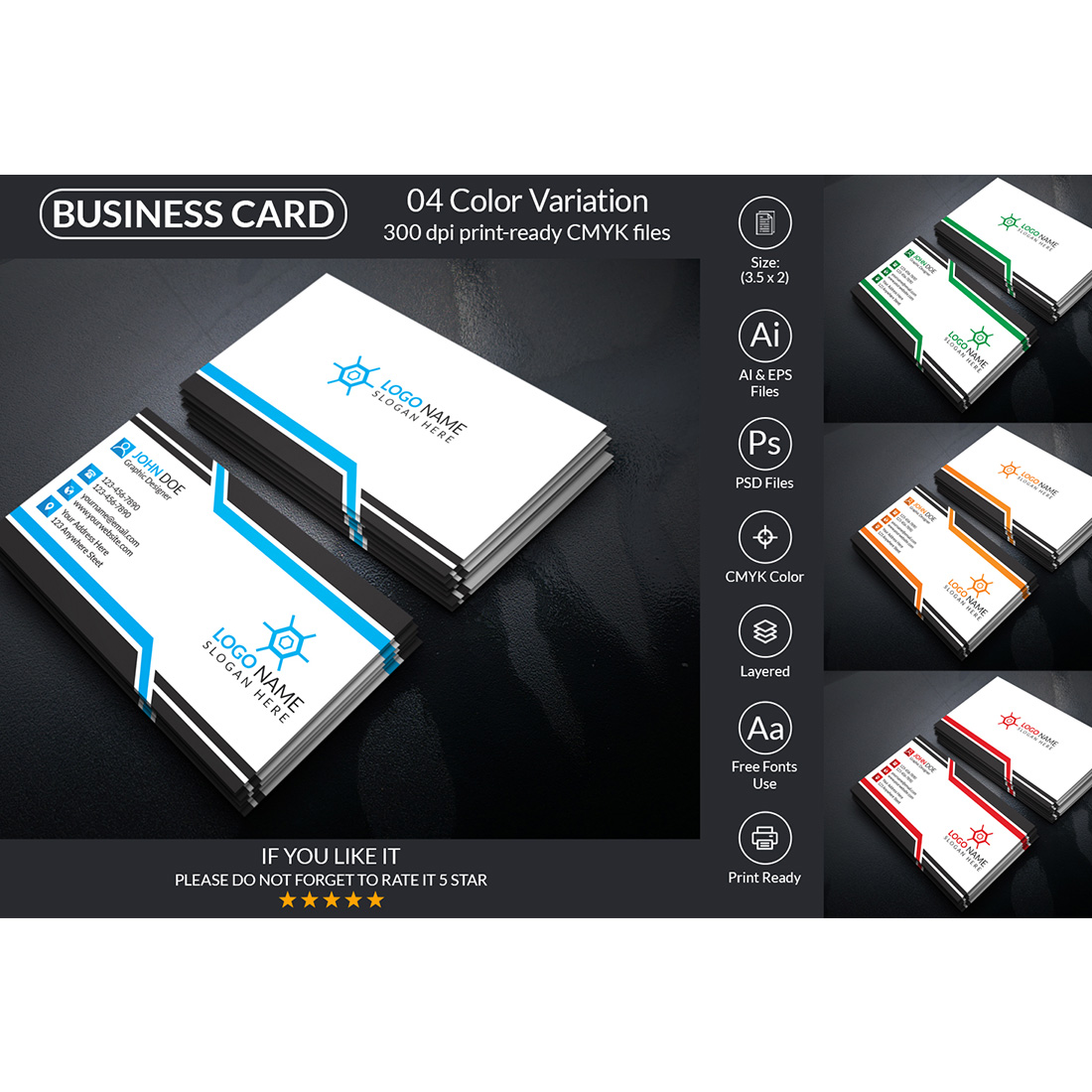 Business Card Design Template cover image.