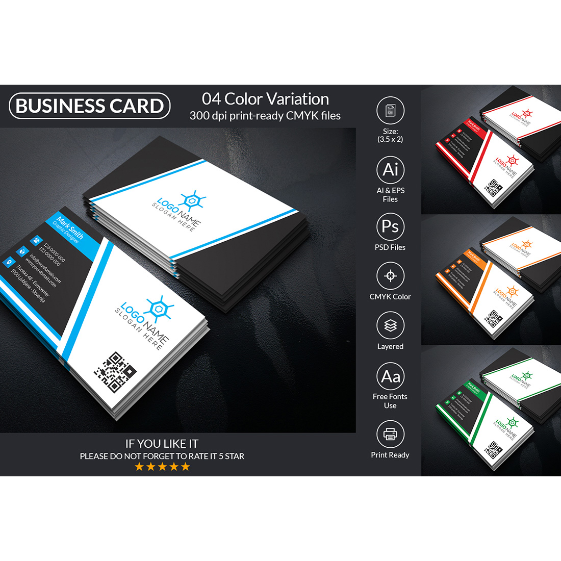 Business Card Design Template cover image.