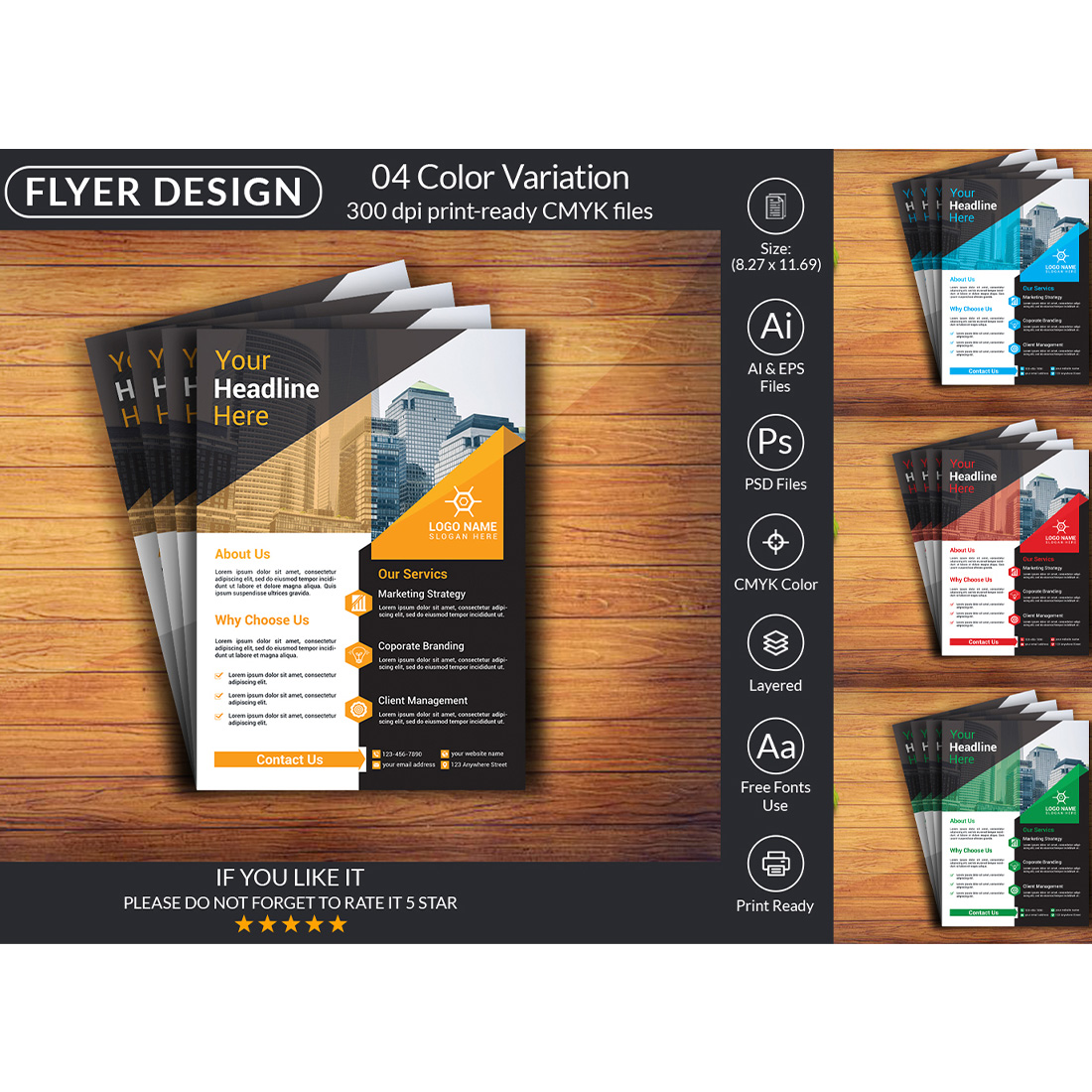 Modern Coloured Flyer Design Template cover image.