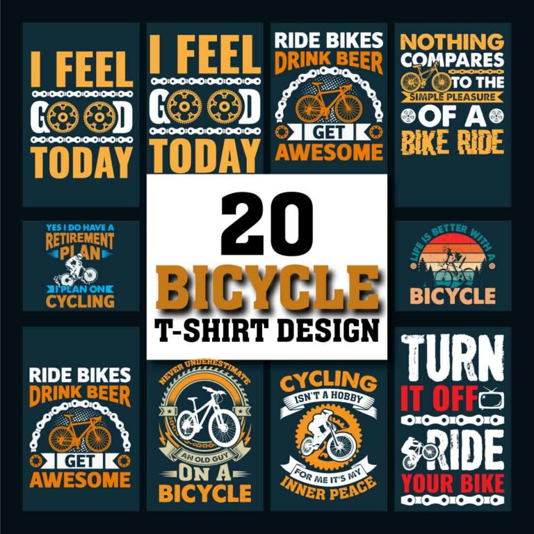 20 Bicycle T Shirt Design Bundle MasterBundles   Preview Img 02 765 768x768 