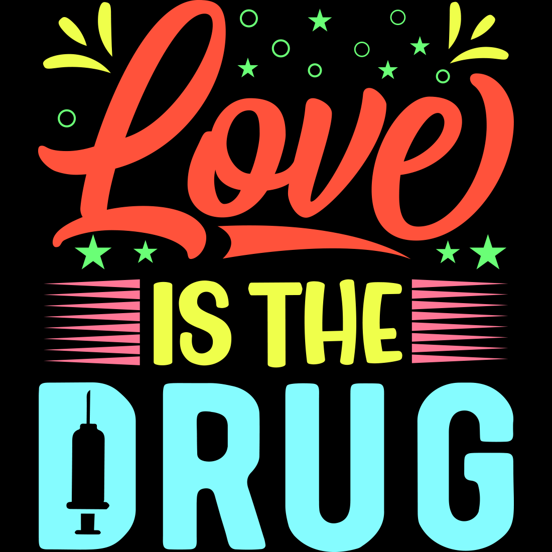 Image with charming caption Love Is The Drug