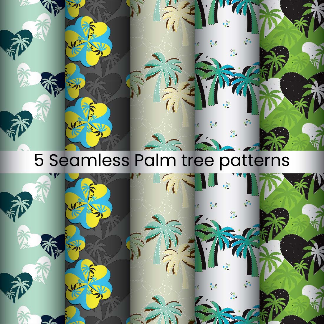 5 Seamless Palm Tree Pattern Designs main cover.