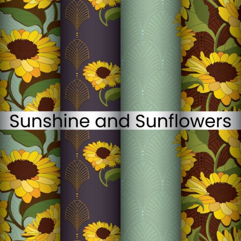Sunflowers Seamless Pattern Designs main cover.