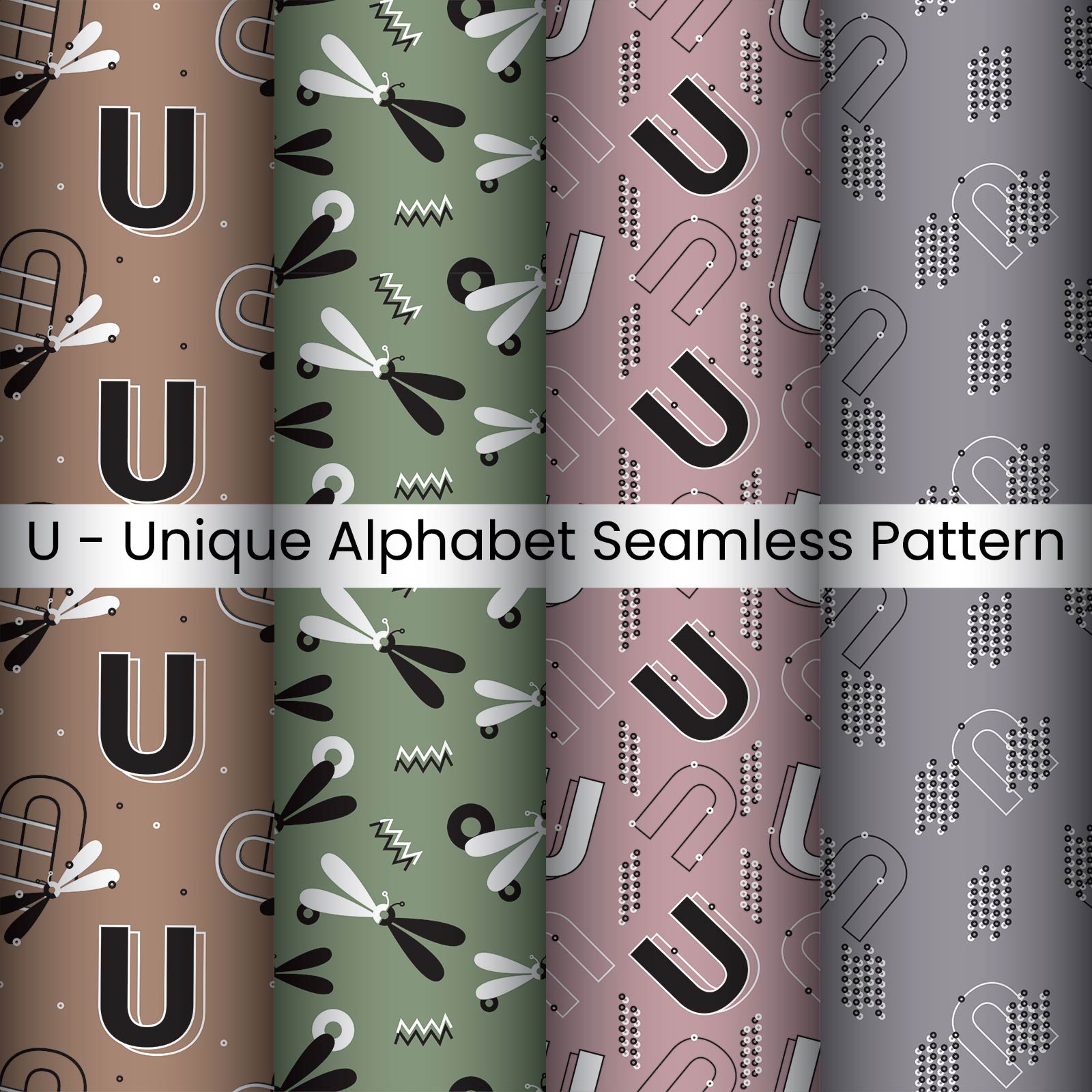 U-Unique Alphabet Seamless Pattern Designs cover image.