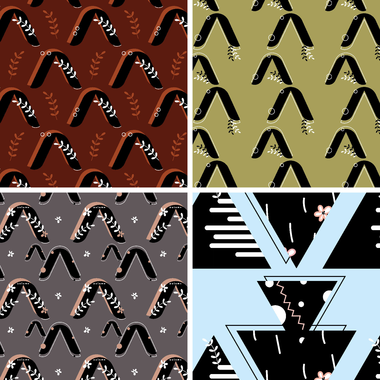Alphabet A-Autumn Seamless Pattern Designs cover image.
