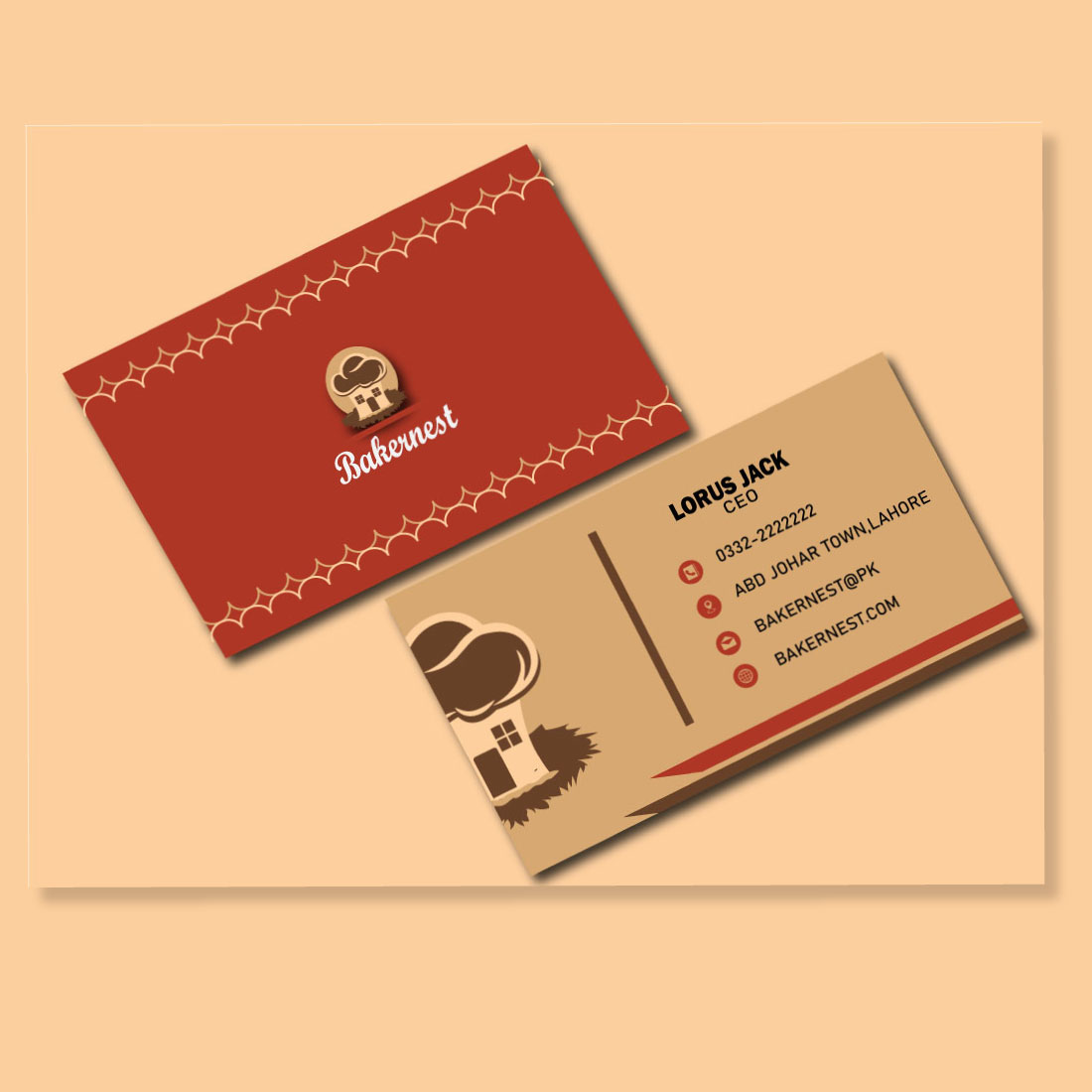 Bakernest Double Sided Business Card image cover.