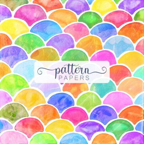Vibrant Watercolor Doodle Pattern Papers.