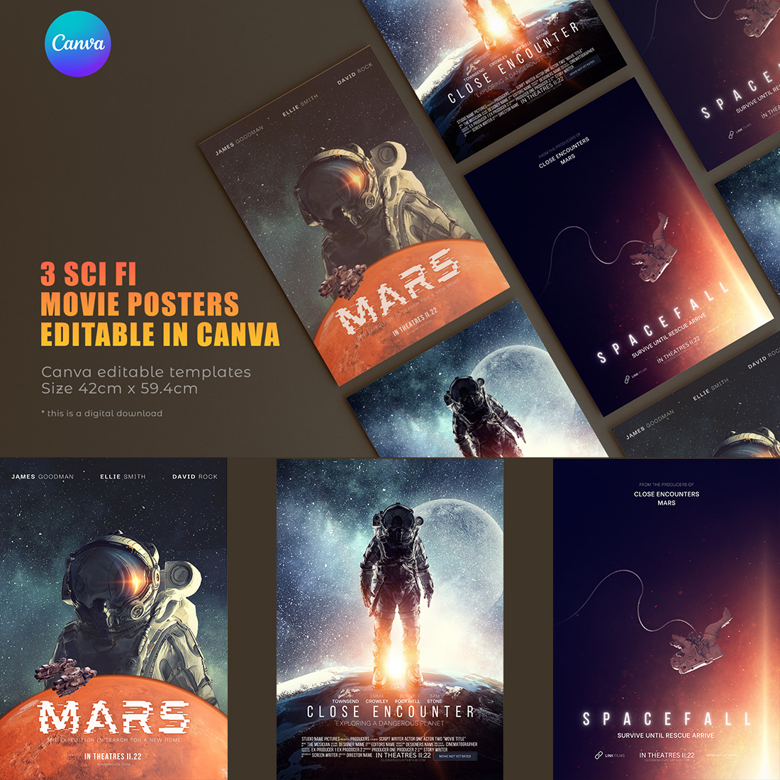 Canva Editable Poster Templates cover image.