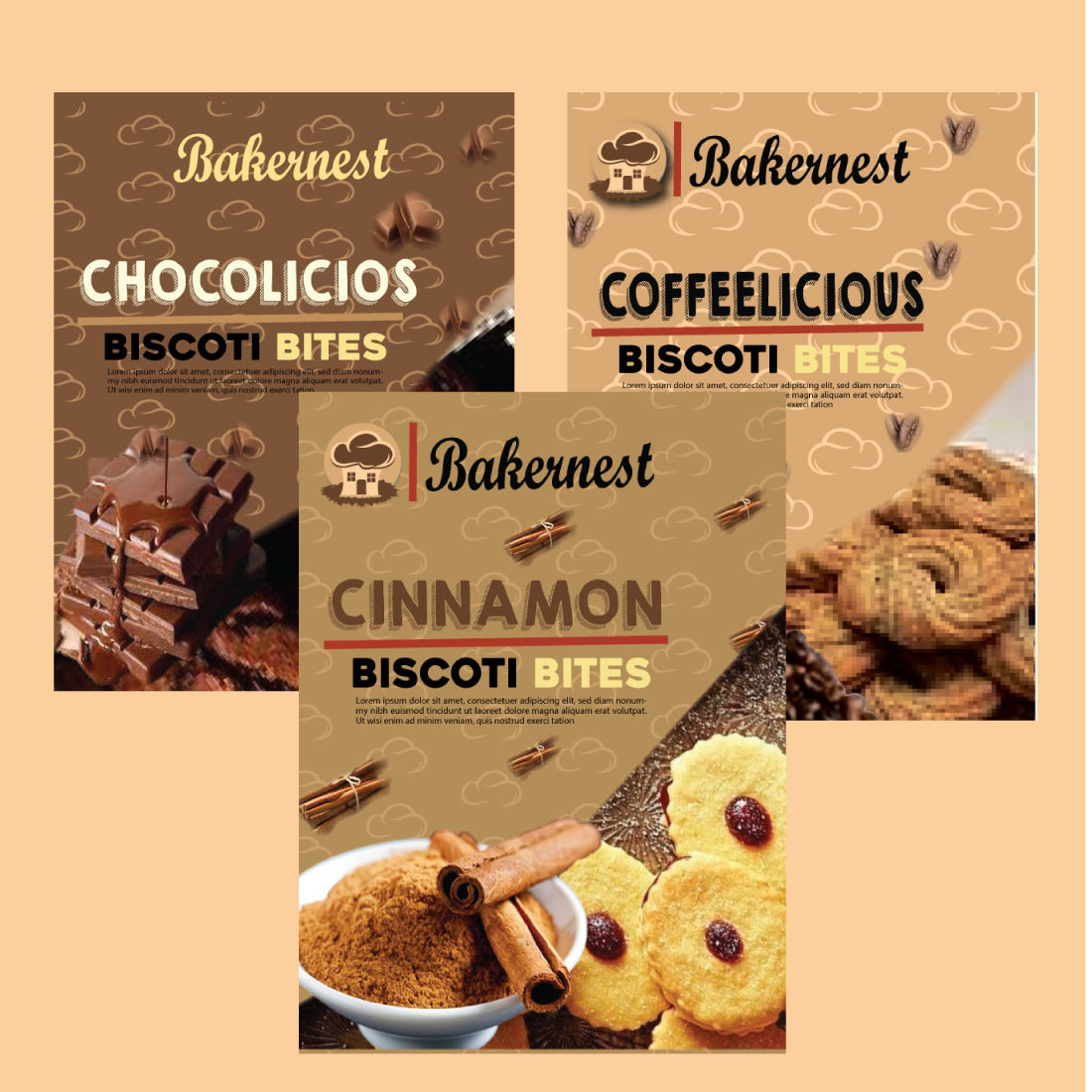 Bakernest | Biscuit and Baking Hub | Editable Pouch Label Template cover image.