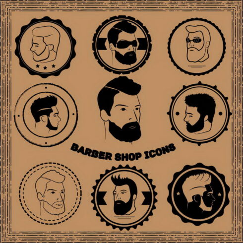 Barber Shop Icons main cover.
