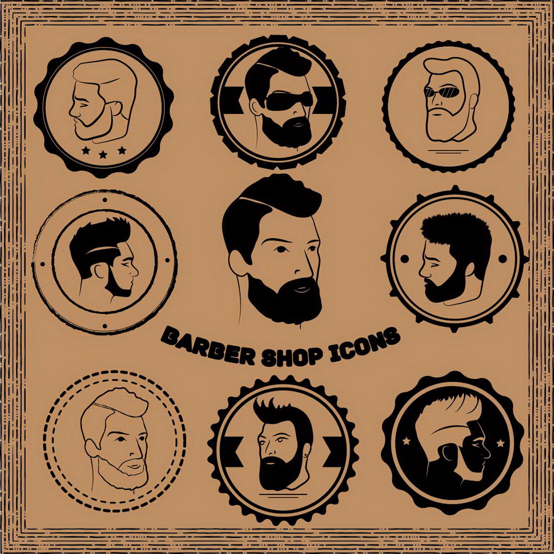 Barber Shop Icons main cover.