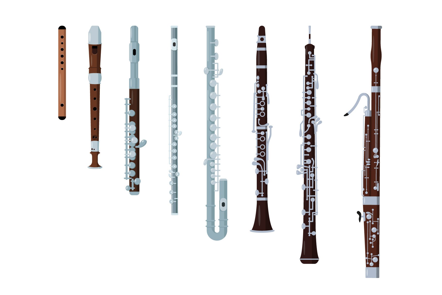 Cute collection of musical instruments.