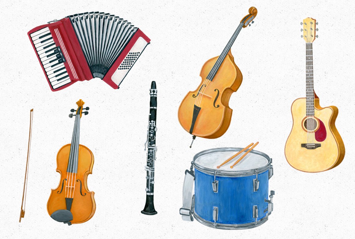 So bright and realistic music instruments.