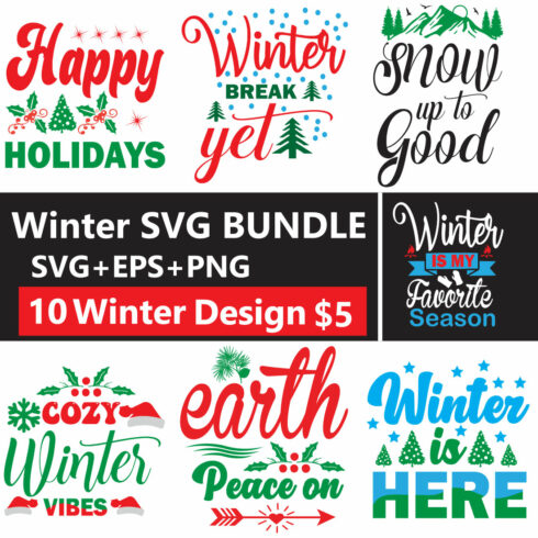 Winter SVG Bundle main cover.