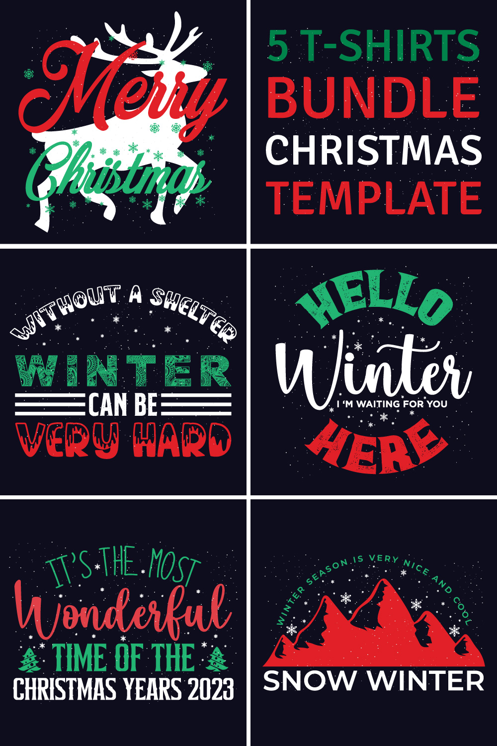 A set of irresistible images for prints on the Christmas theme.