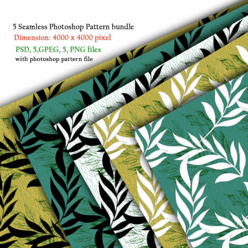 Beautiful Leaves Seamless Pattern Design Bundle main cover.