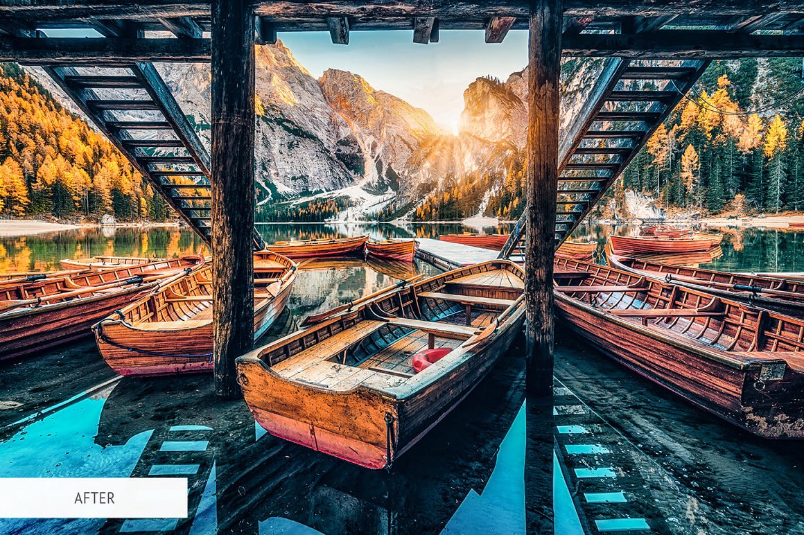 Unique image of fishing boats with HDR effect.