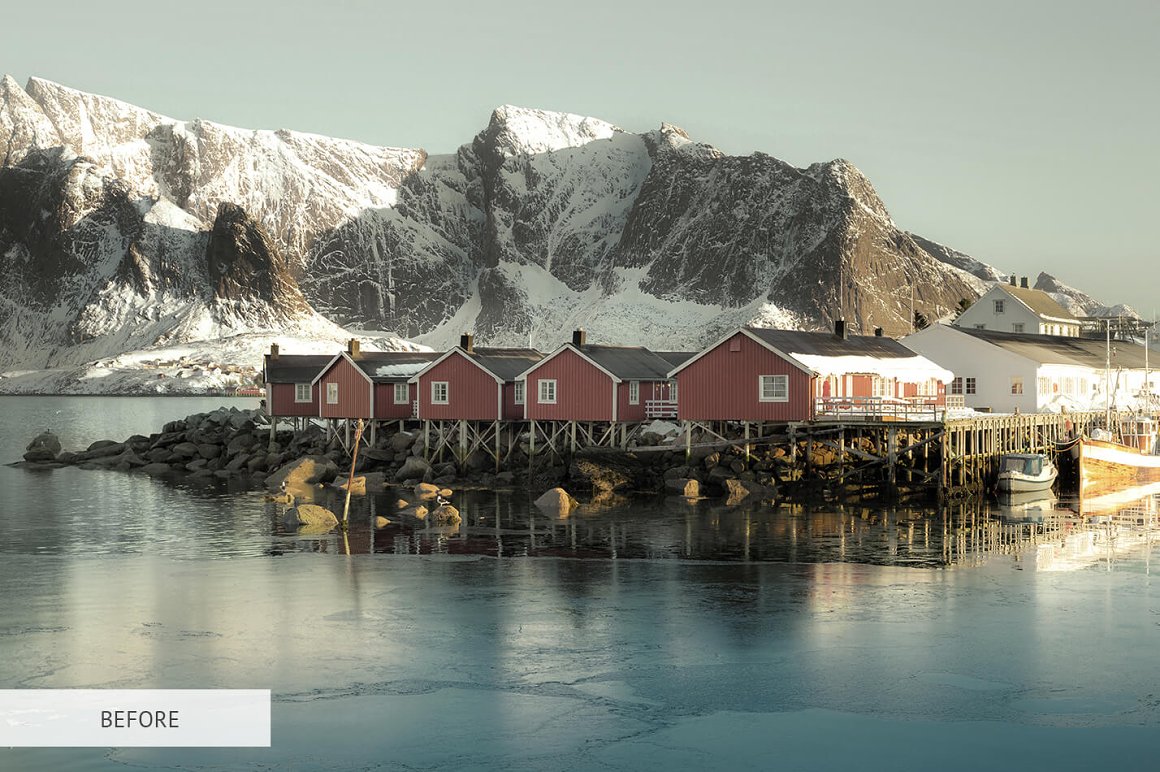 Great image of a fishing town without HDR effect.