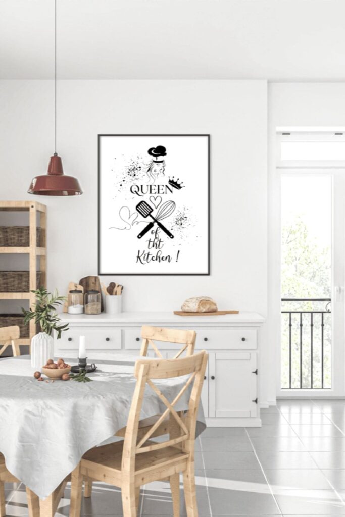 Queen of the kitchen Printable wall art home quote - MasterBundles