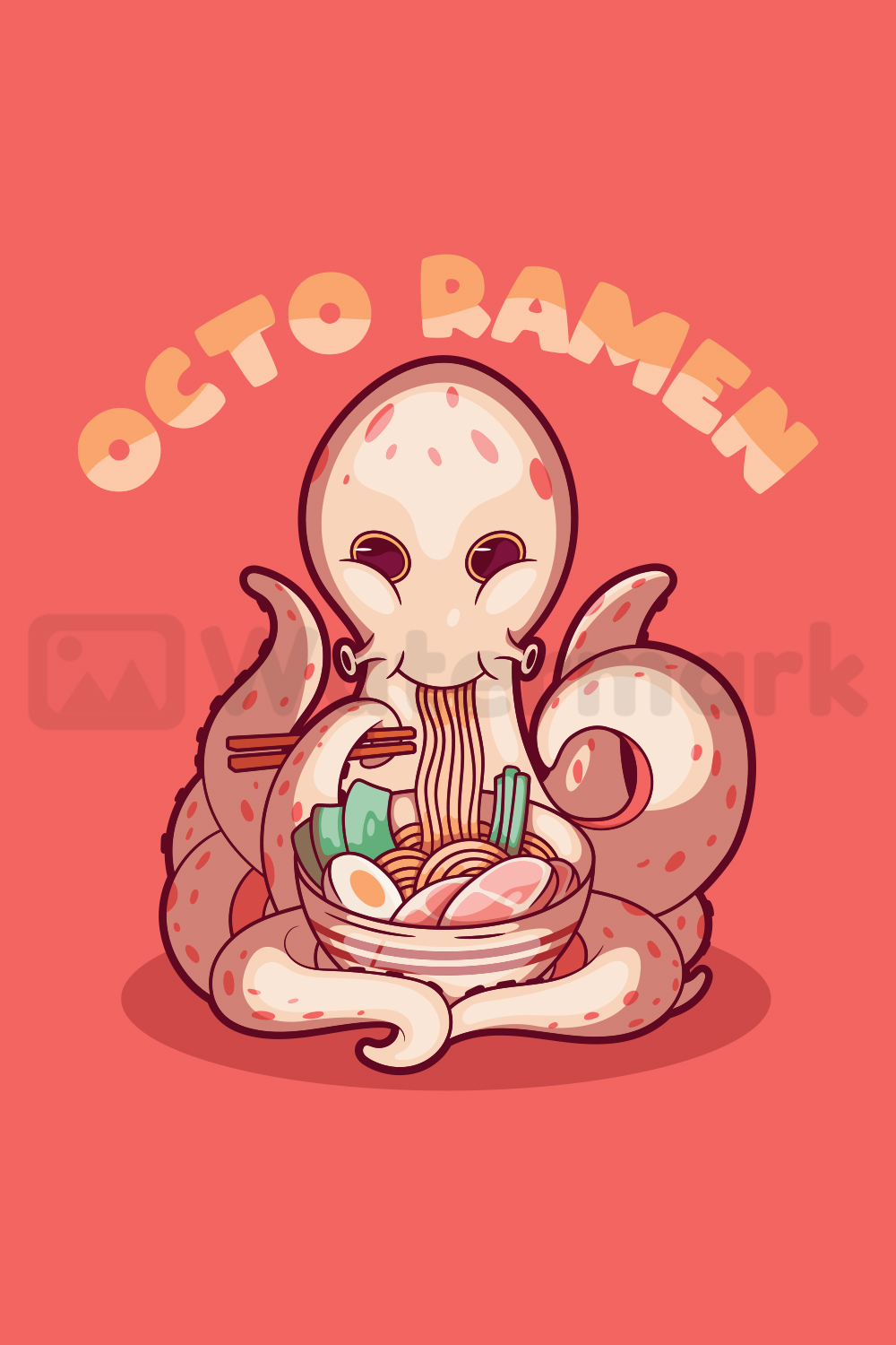 Octo Ramen Vector Design pinterest image.