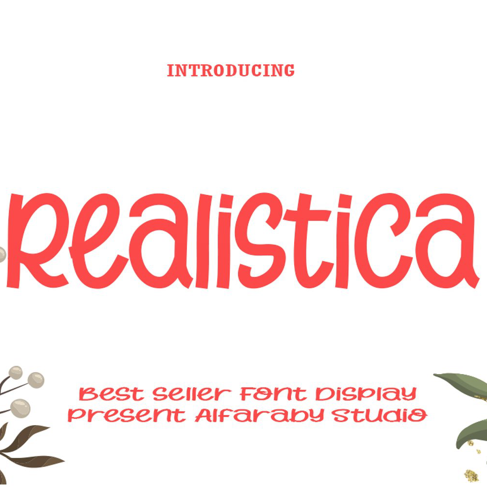 Realistica font main image preview.