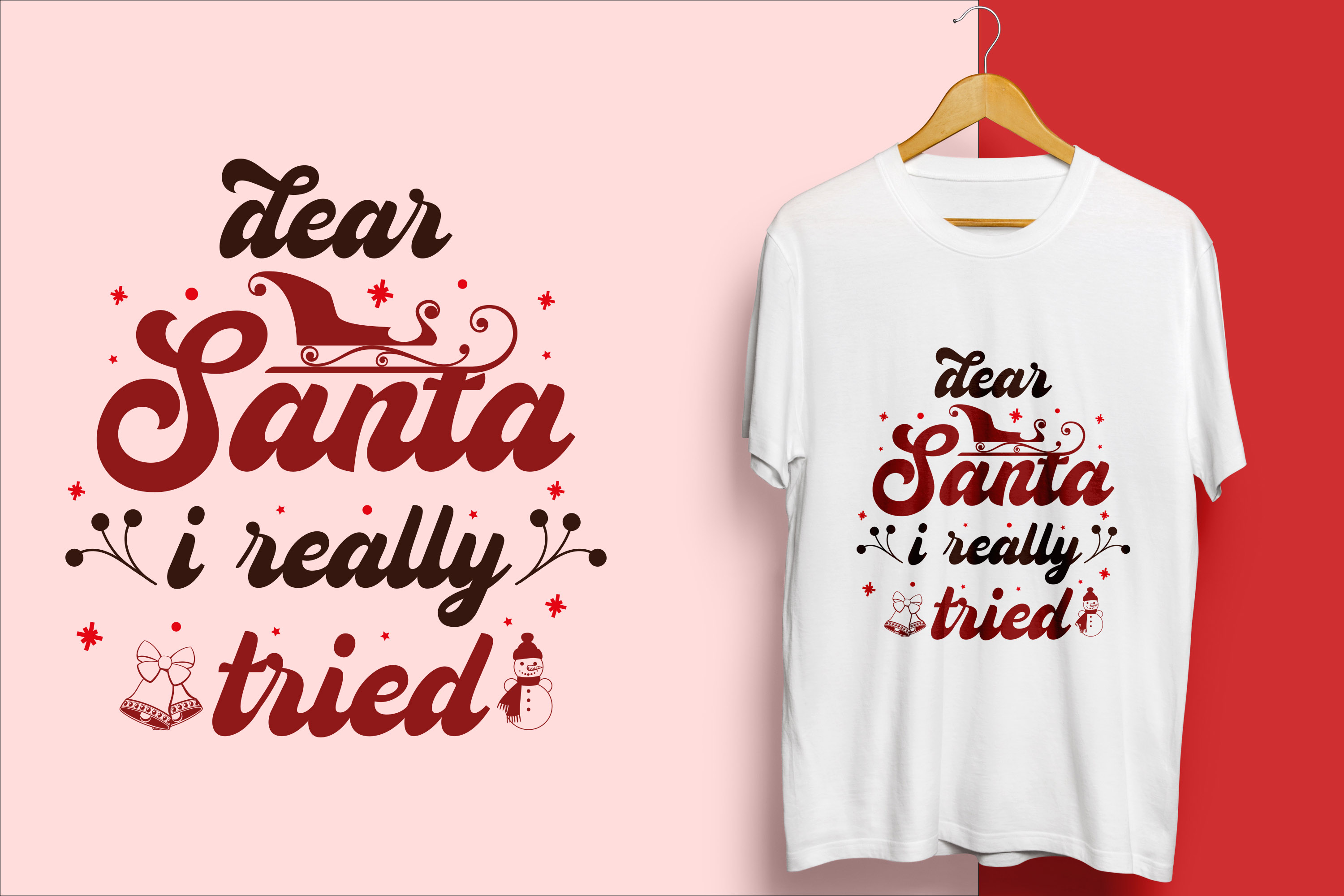 T-shirt Dear Santa Quotes Design Bundle preview image.