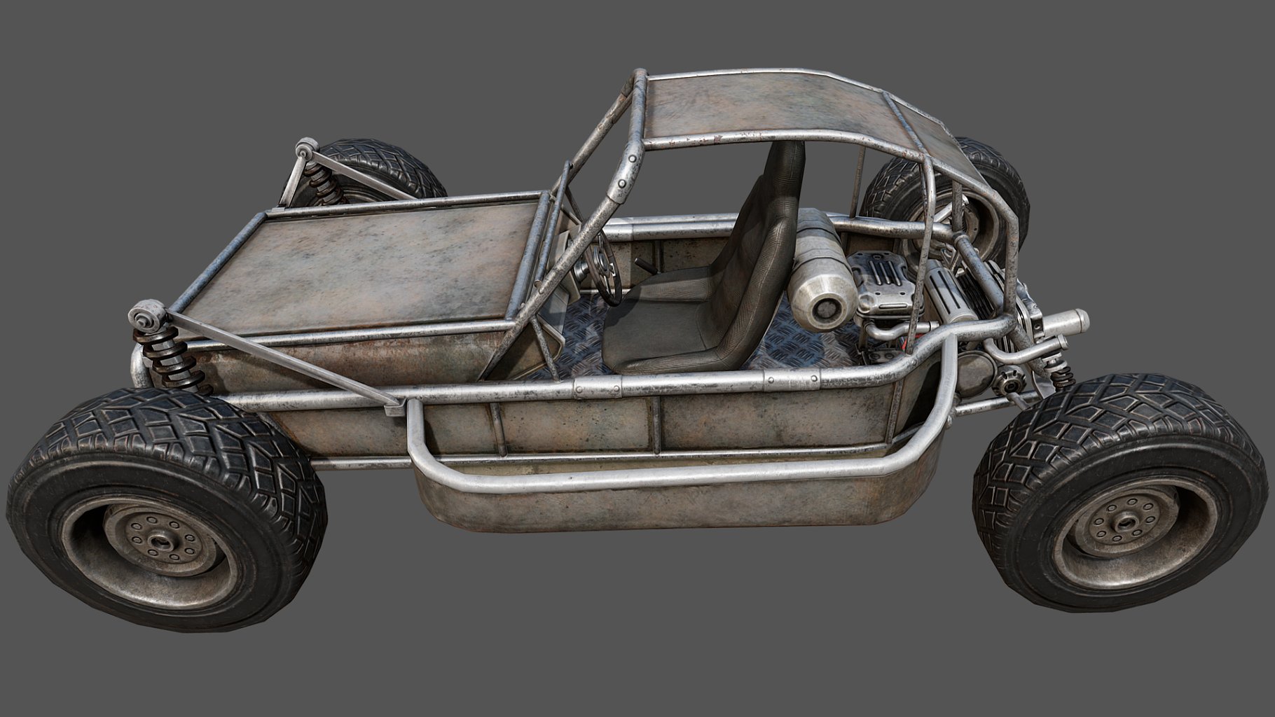 Buggy pbr mockup in the right side.
