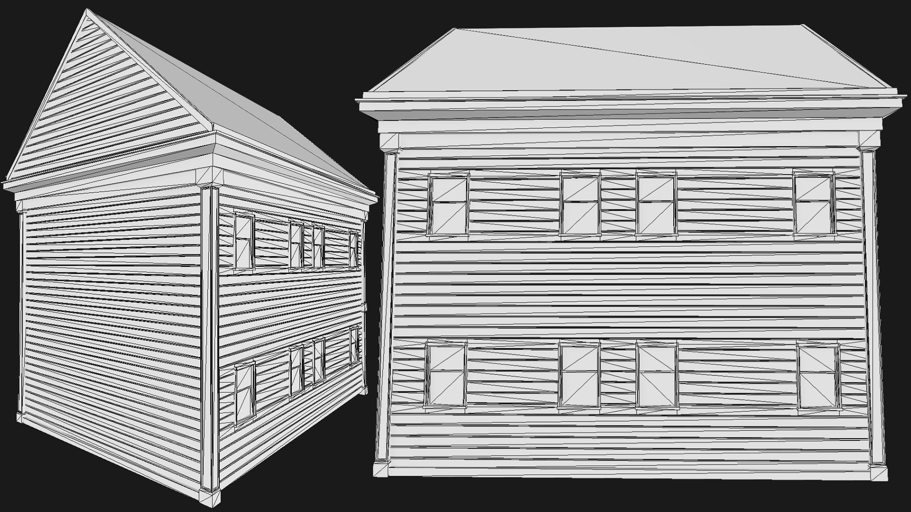 Back and right side boston house mockups.