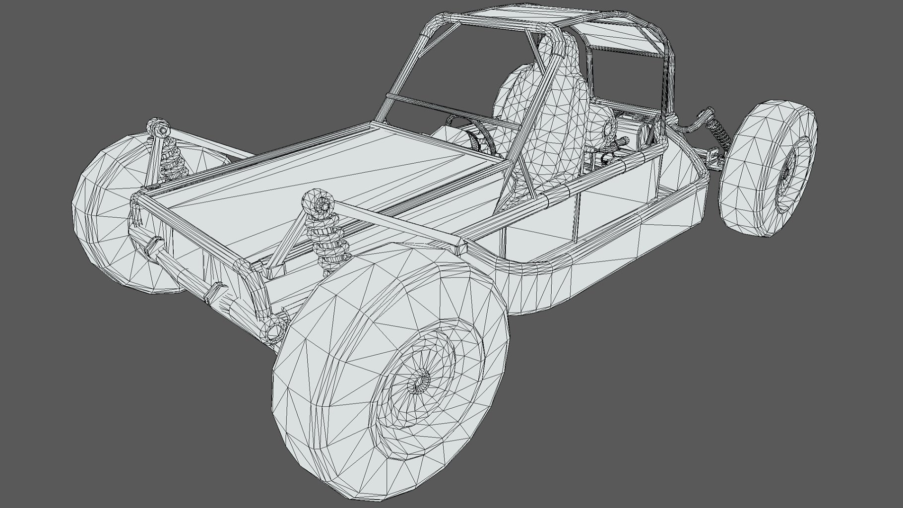 Graphic version of buggy pbr on a dark gray background.