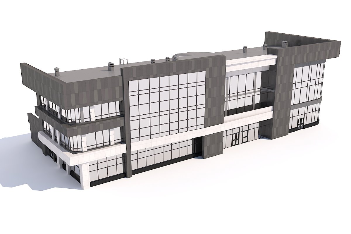 Shopping Center creative 3d model.