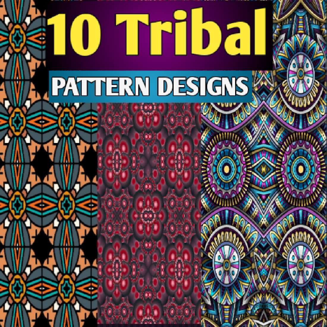 Tribal Seamless Pattern Design Bundle cover image.