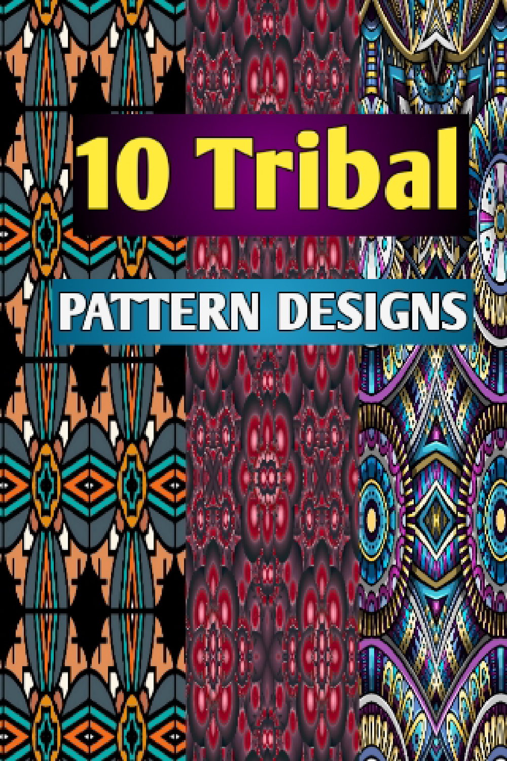 Tribal Seamless Pattern Design Bundle pinterest image.