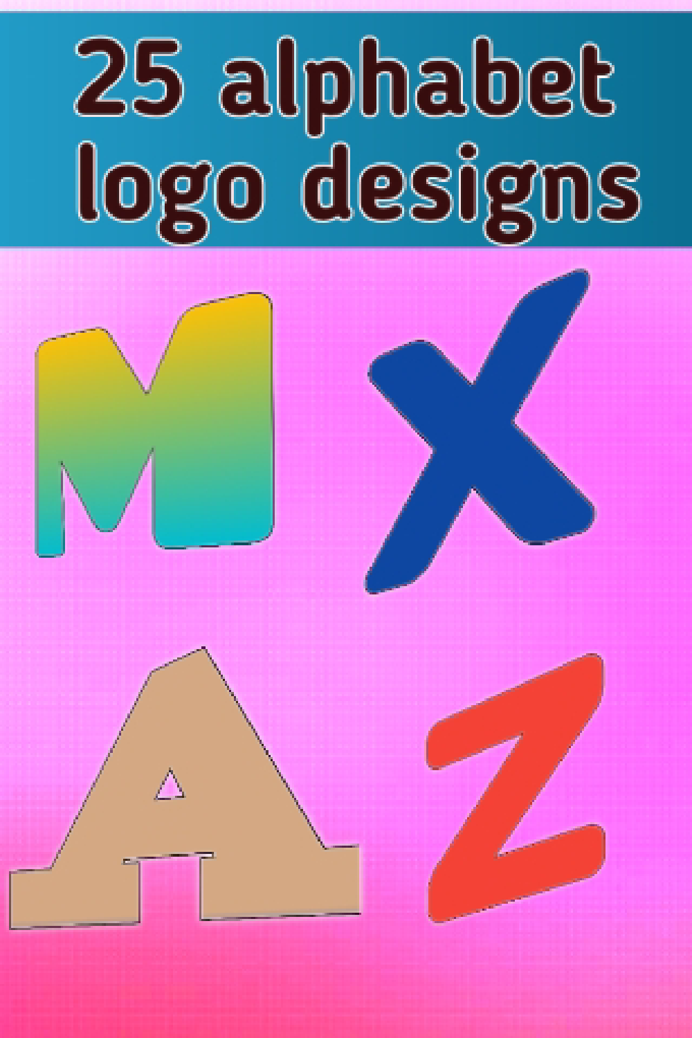 Alphabet Logo Designs Bundle pinterest image.