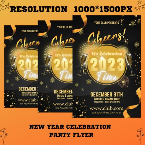 New Year Celebration Party FLyer Design cover image.