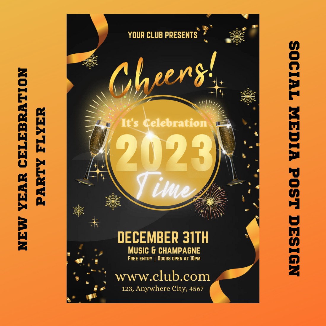 New Year Party FLyer Design cover image.