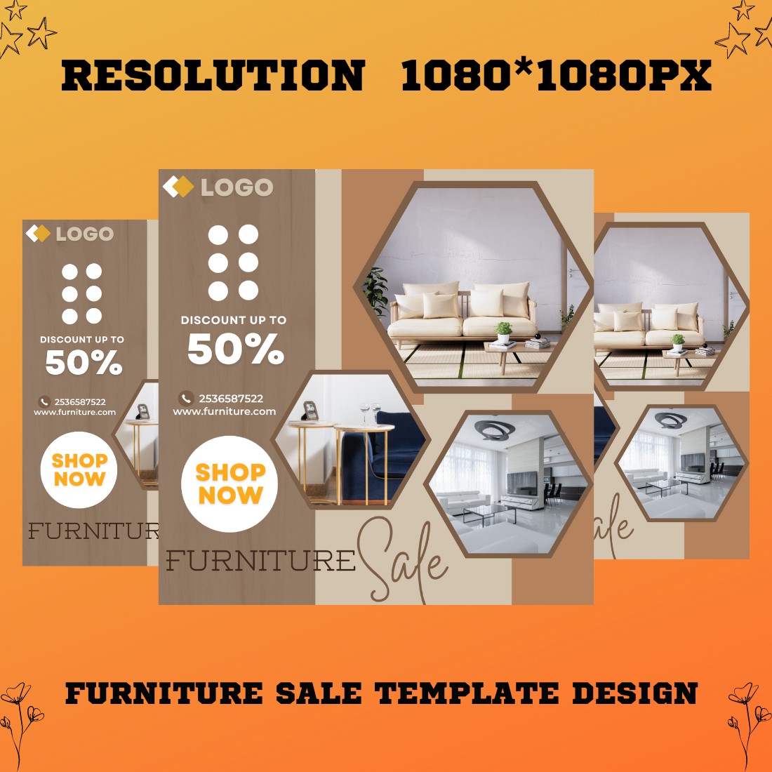 Furniture Sale Template Design cover image.