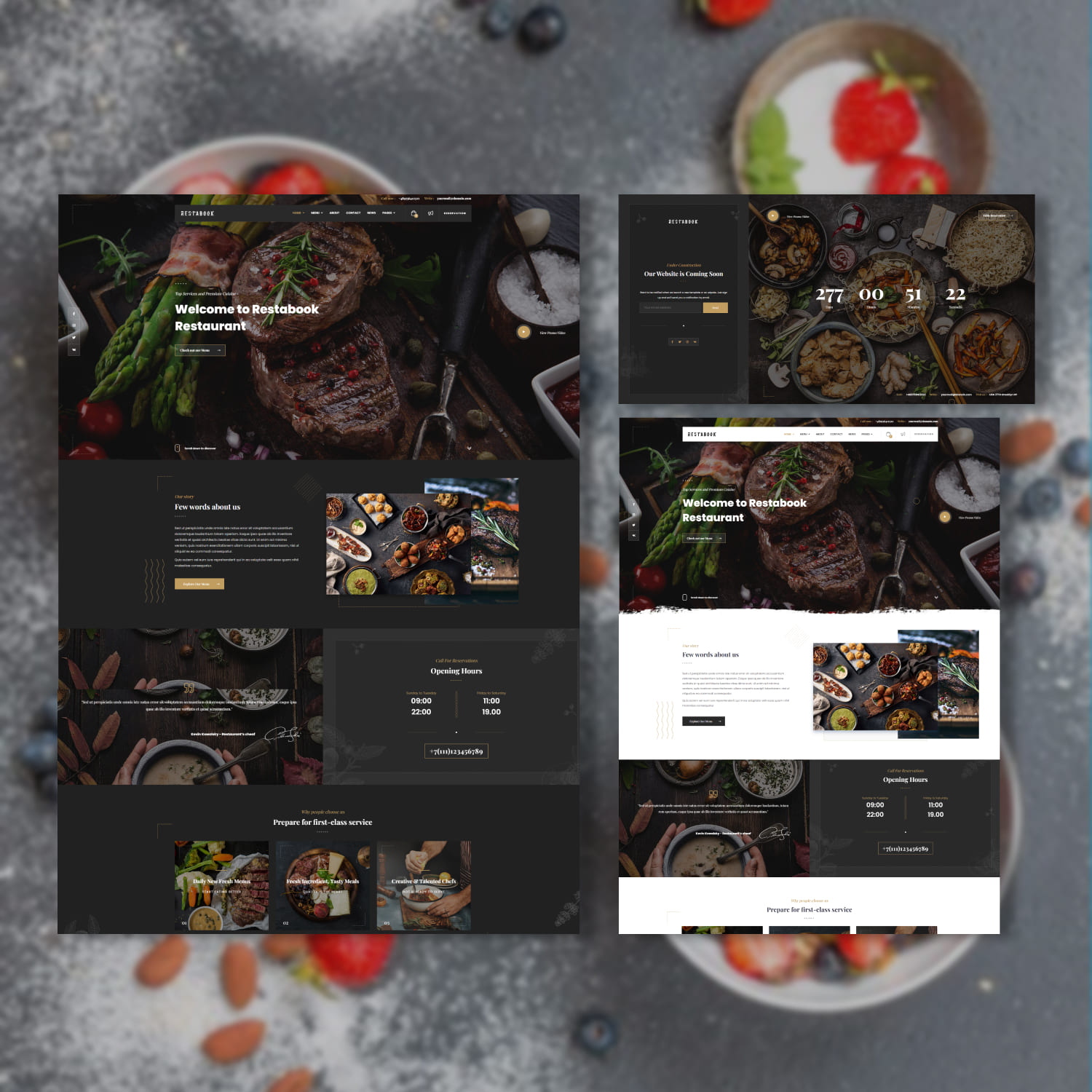 Restabook - Restaurant / Cafe / Pub WordPress Theme cover.