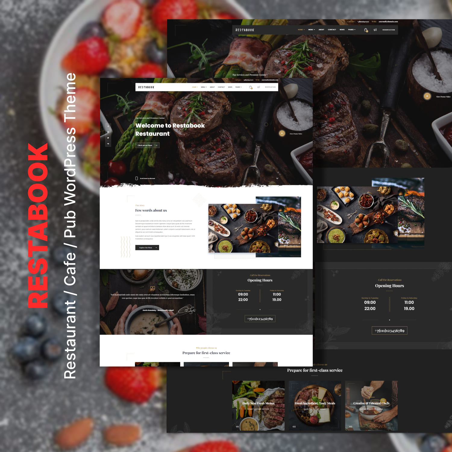 Restabook - Restaurant / Cafe / Pub WordPress Theme.