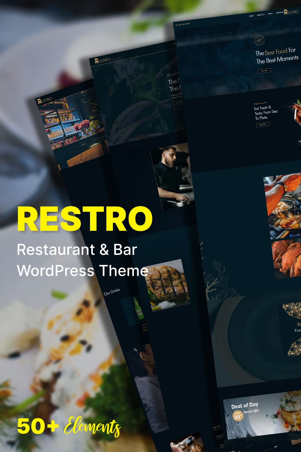 restro restaurant bar wordpress theme pinterest 839