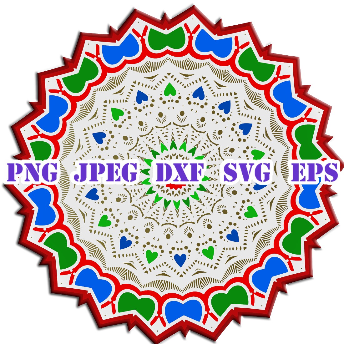 Retro Christmas Sticker Blue Red Green PNG JPEG DXF SVG EPS main cover.