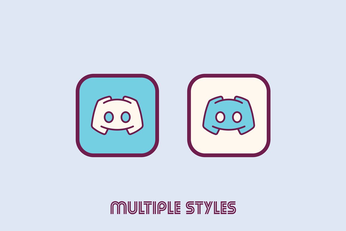2 retro multiple styles icons on a gray background.