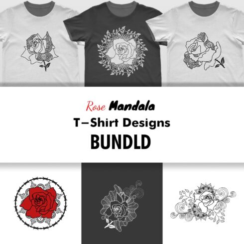 Rose Mandala Svg T-shirt Designs.