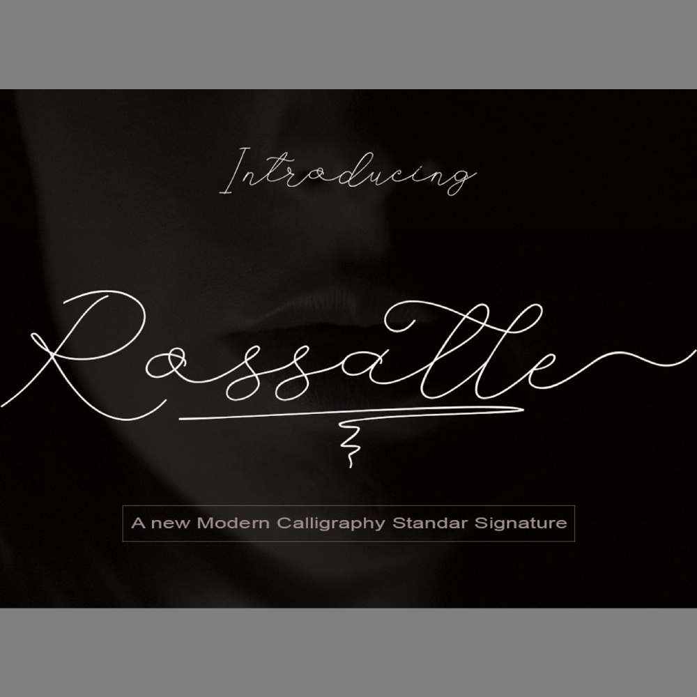 Rossalle font main image preview.
