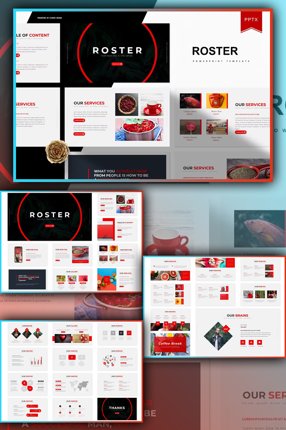 Roster | Powerpoint Template - Pinterest.